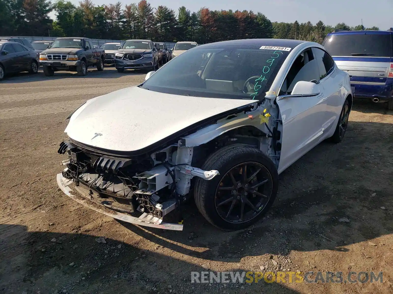 2 Photograph of a damaged car 5YJ3E1EA8LF590461 TESLA MODEL 3 2020