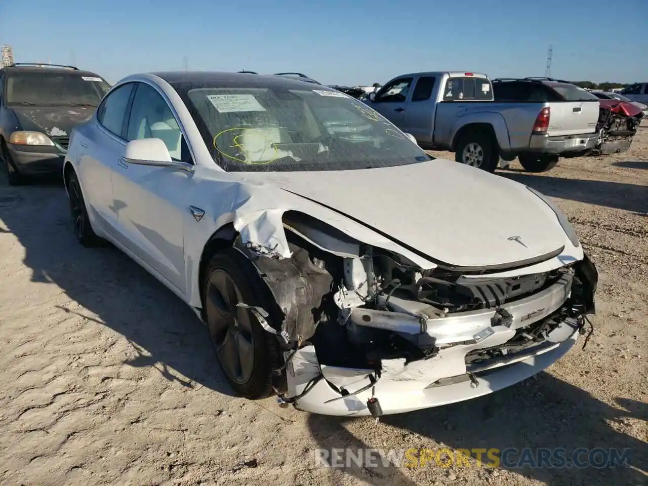 1 Photograph of a damaged car 5YJ3E1EA8LF599175 TESLA MODEL 3 2020