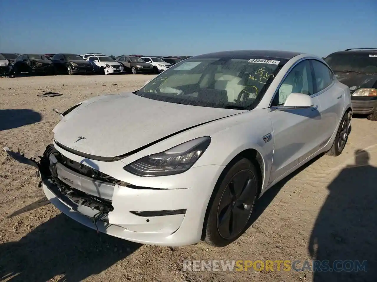 2 Photograph of a damaged car 5YJ3E1EA8LF599175 TESLA MODEL 3 2020