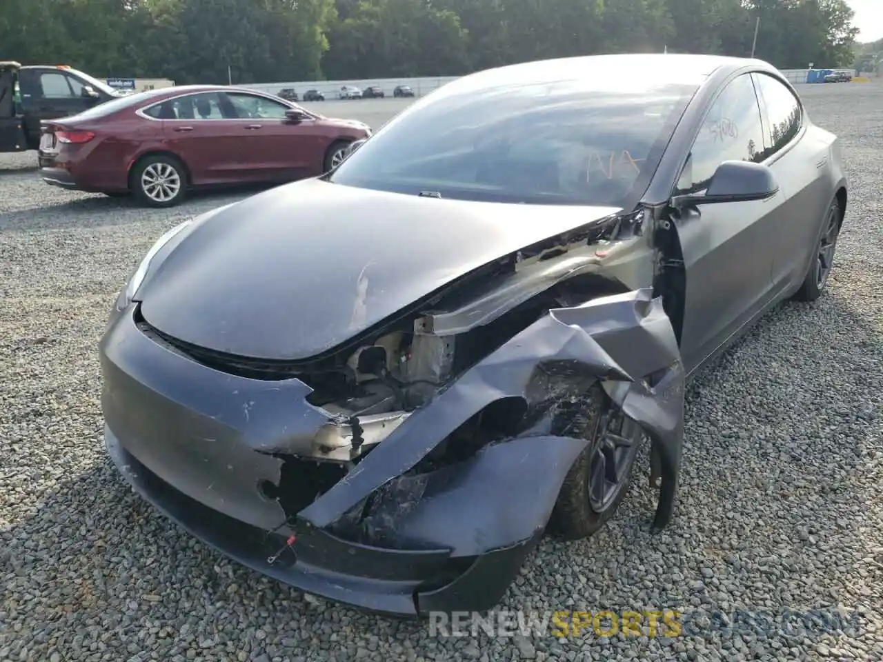 2 Photograph of a damaged car 5YJ3E1EA8LF614922 TESLA MODEL 3 2020