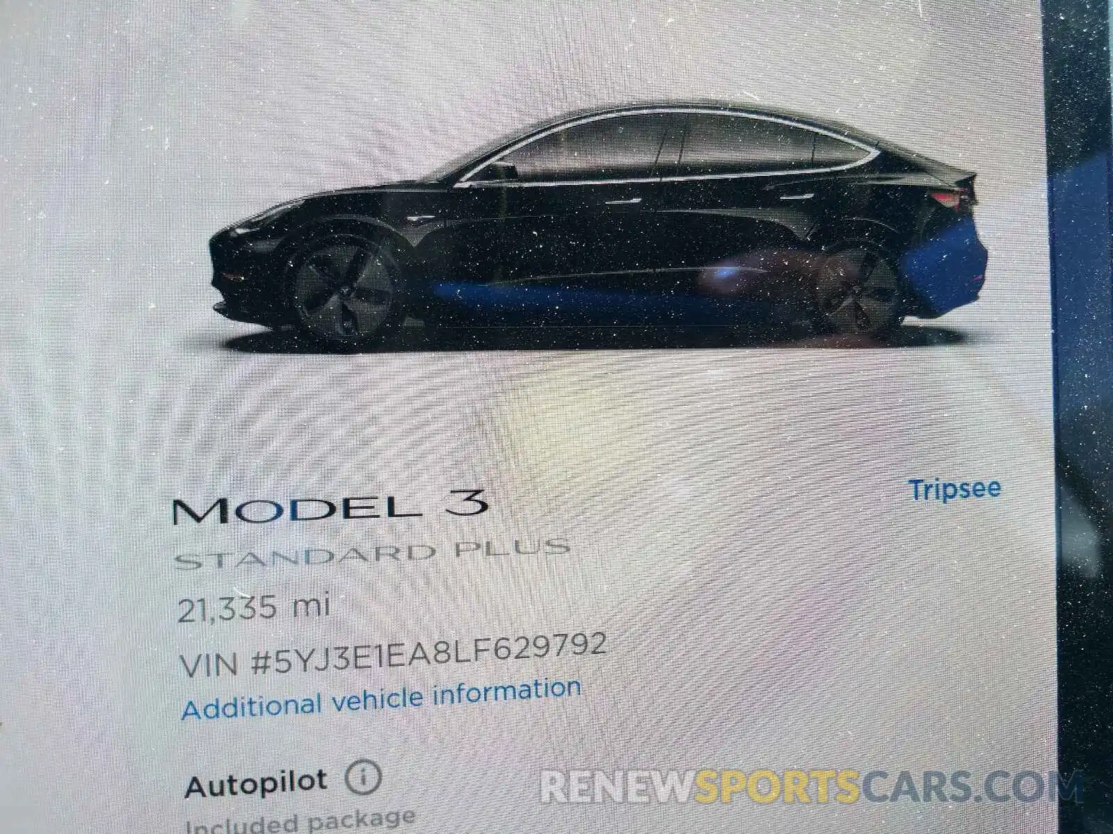 8 Фотография поврежденного автомобиля 5YJ3E1EA8LF629792 TESLA MODEL 3 2020