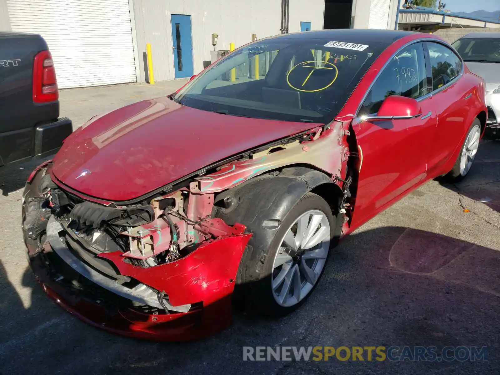 2 Photograph of a damaged car 5YJ3E1EA8LF630750 TESLA MODEL 3 2020