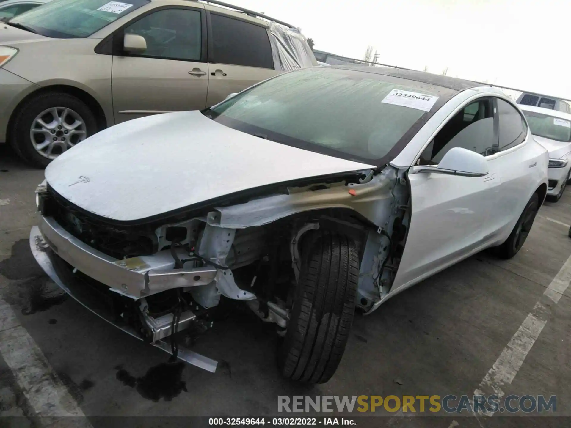 2 Photograph of a damaged car 5YJ3E1EA8LF631638 TESLA MODEL 3 2020