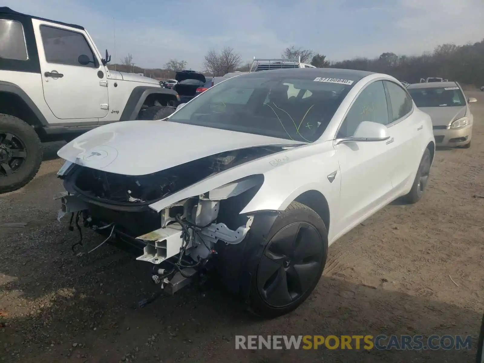 2 Photograph of a damaged car 5YJ3E1EA8LF632563 TESLA MODEL 3 2020