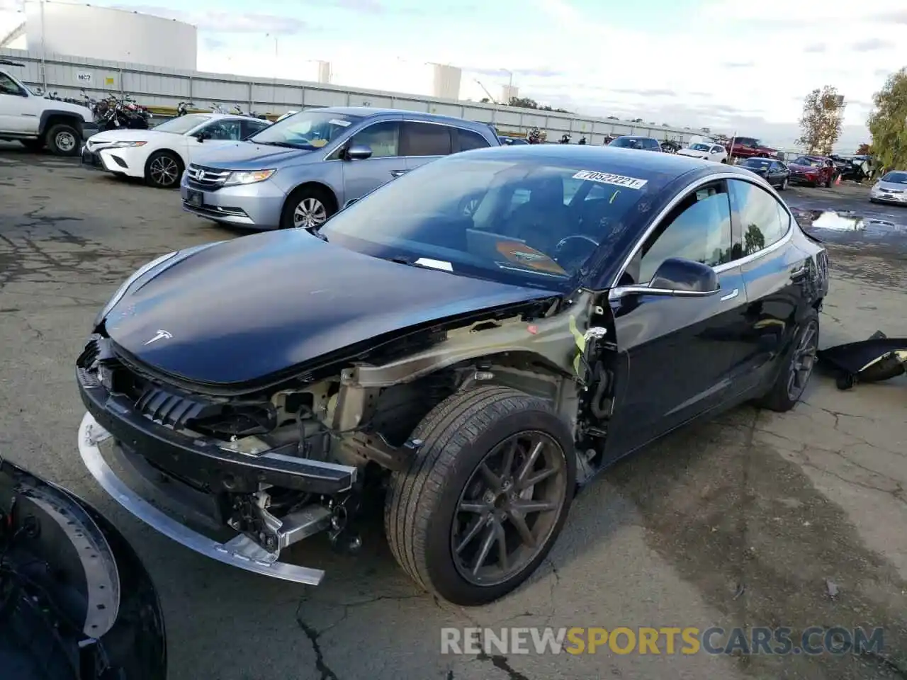 2 Photograph of a damaged car 5YJ3E1EA8LF643806 TESLA MODEL 3 2020