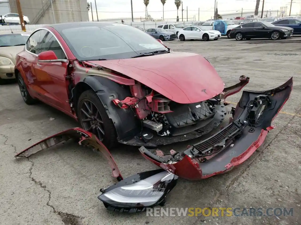 1 Photograph of a damaged car 5YJ3E1EA8LF644535 TESLA MODEL 3 2020