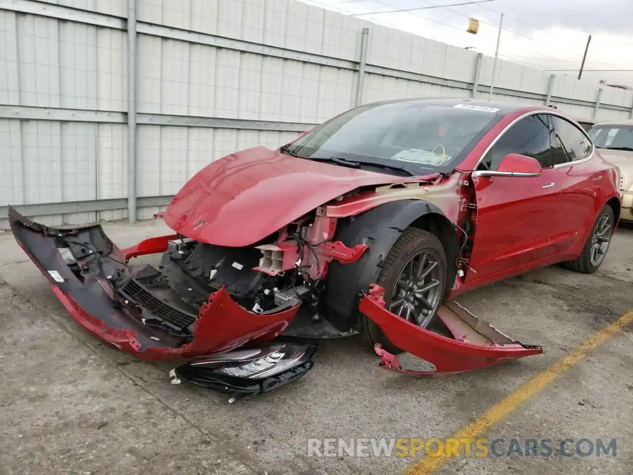 2 Photograph of a damaged car 5YJ3E1EA8LF644535 TESLA MODEL 3 2020