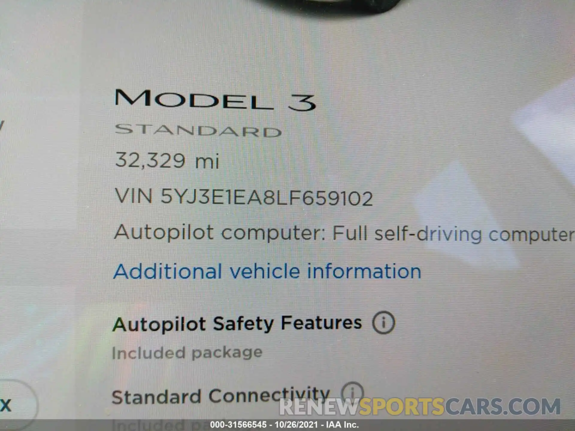 7 Photograph of a damaged car 5YJ3E1EA8LF659102 TESLA MODEL 3 2020