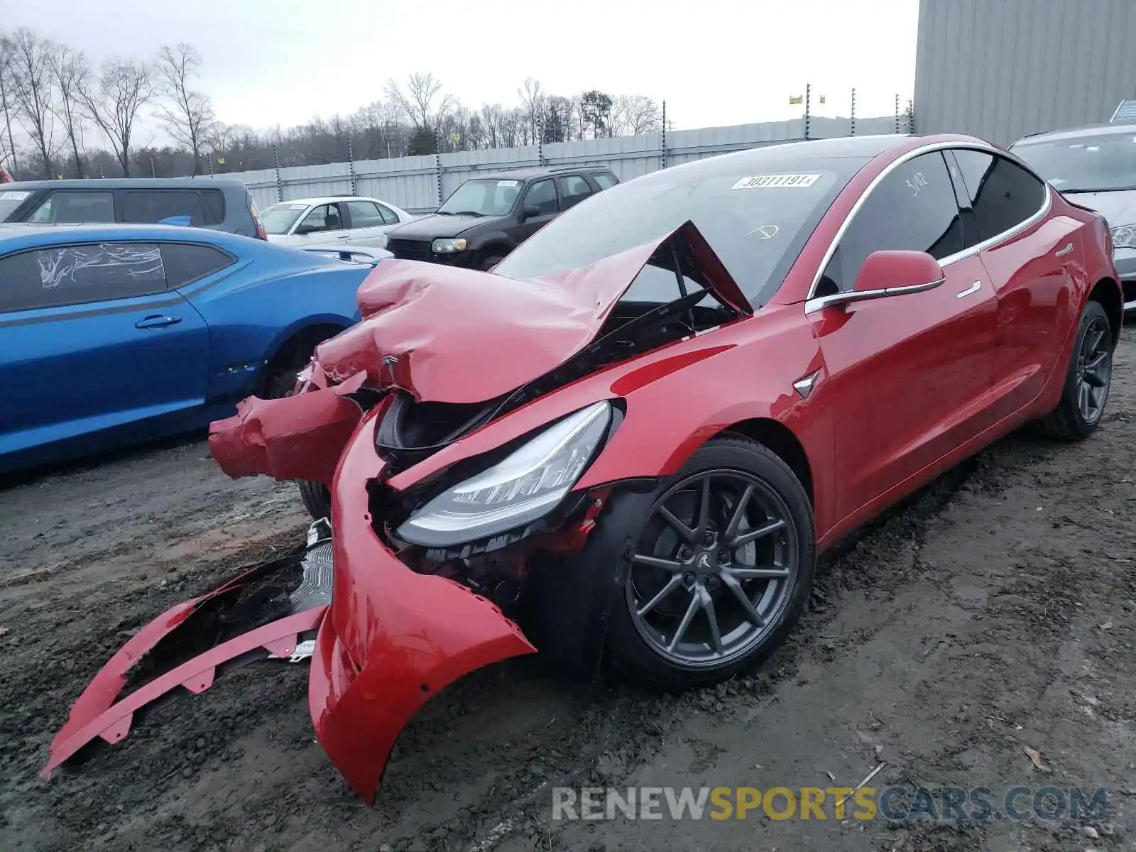 2 Photograph of a damaged car 5YJ3E1EA8LF705690 TESLA MODEL 3 2020