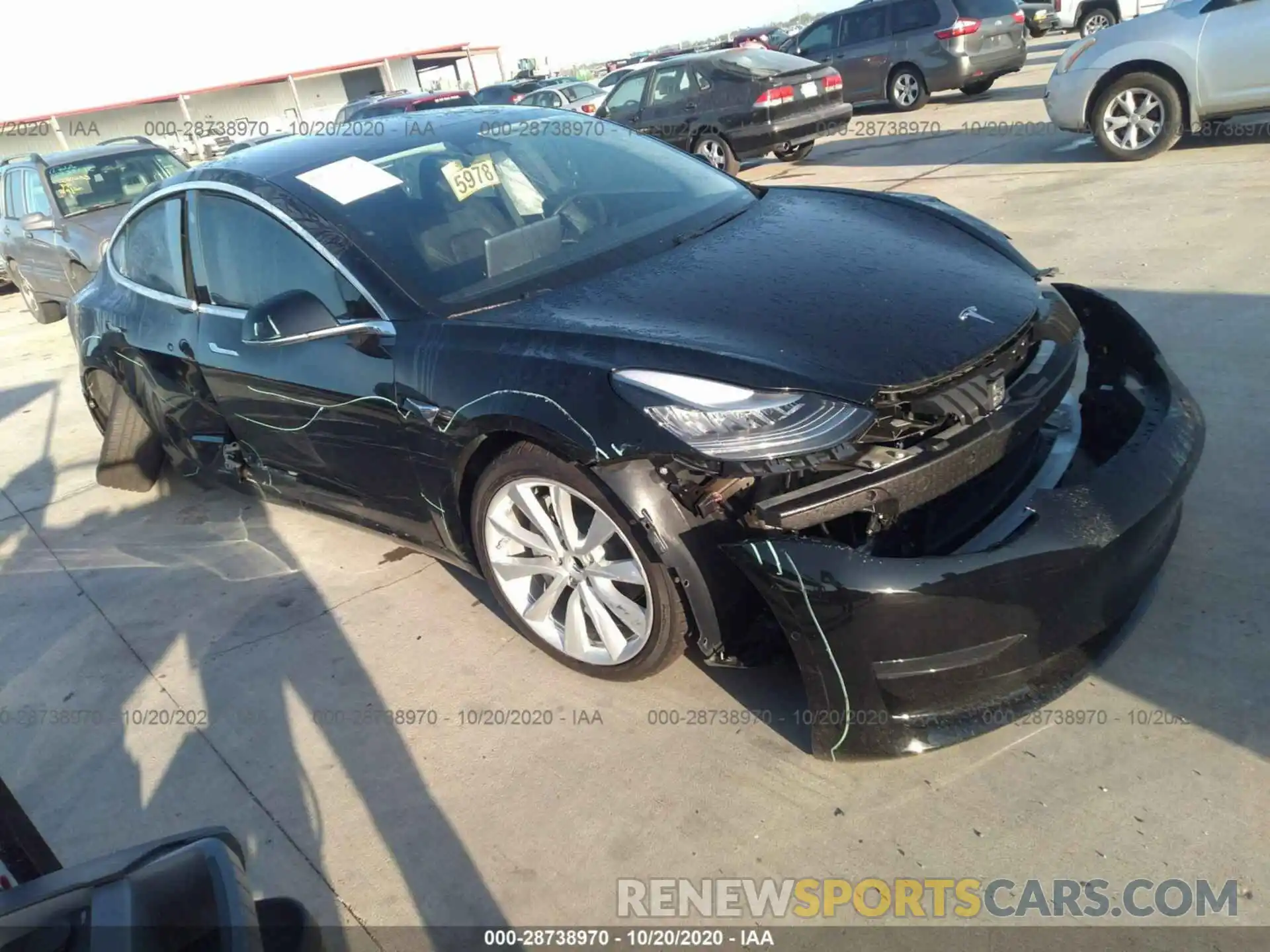 1 Photograph of a damaged car 5YJ3E1EA8LF737877 TESLA MODEL 3 2020