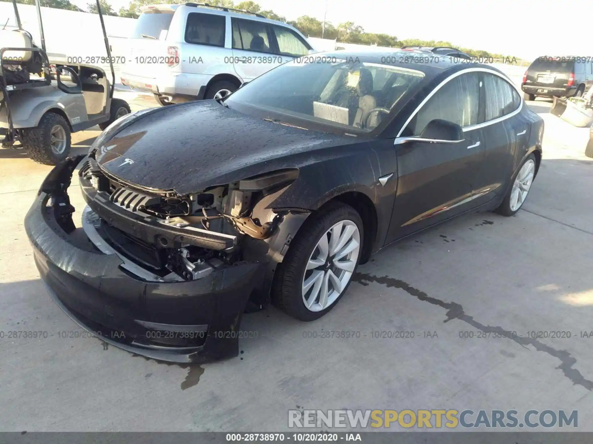 2 Photograph of a damaged car 5YJ3E1EA8LF737877 TESLA MODEL 3 2020