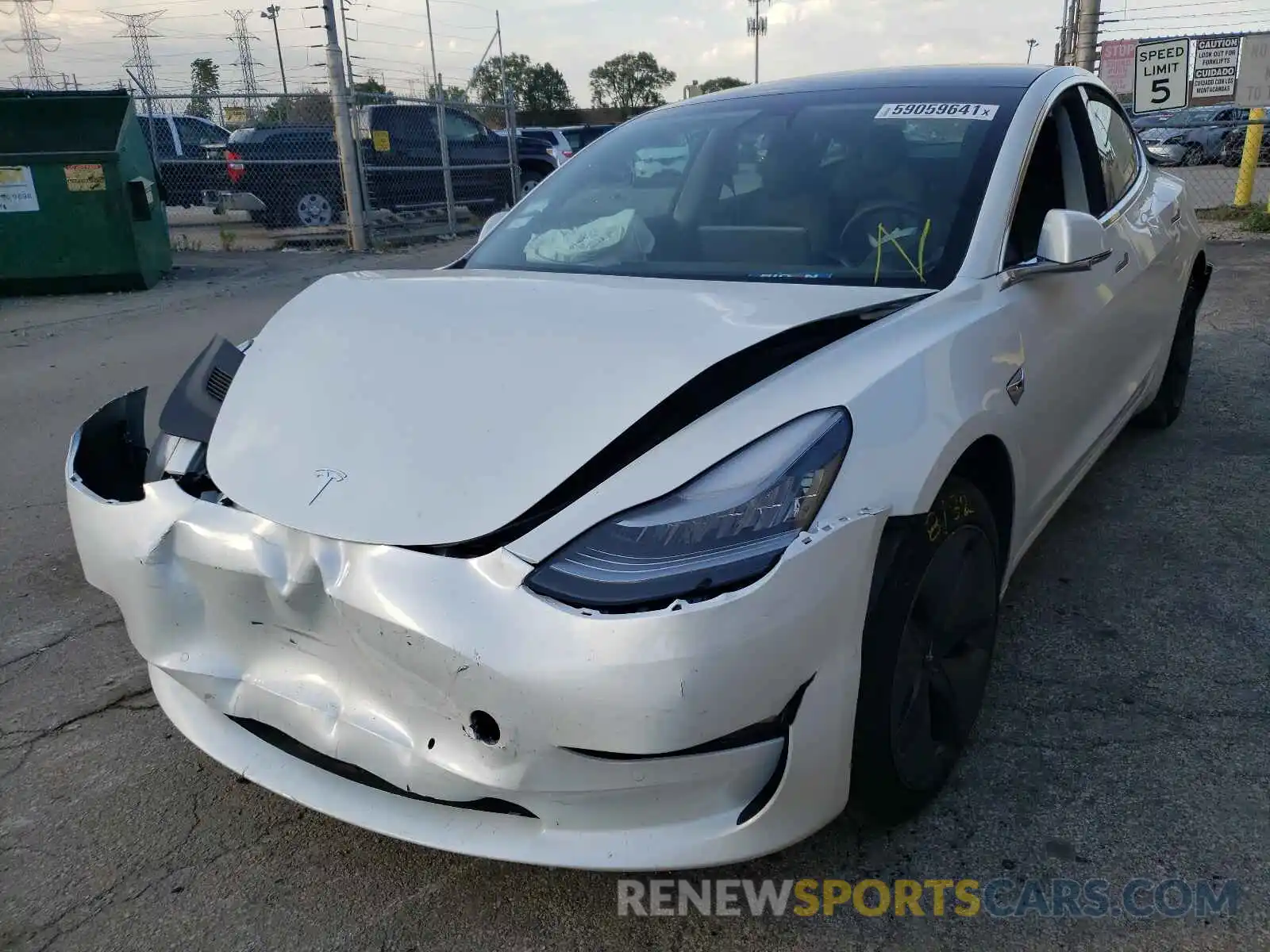 2 Photograph of a damaged car 5YJ3E1EA8LF745378 TESLA MODEL 3 2020