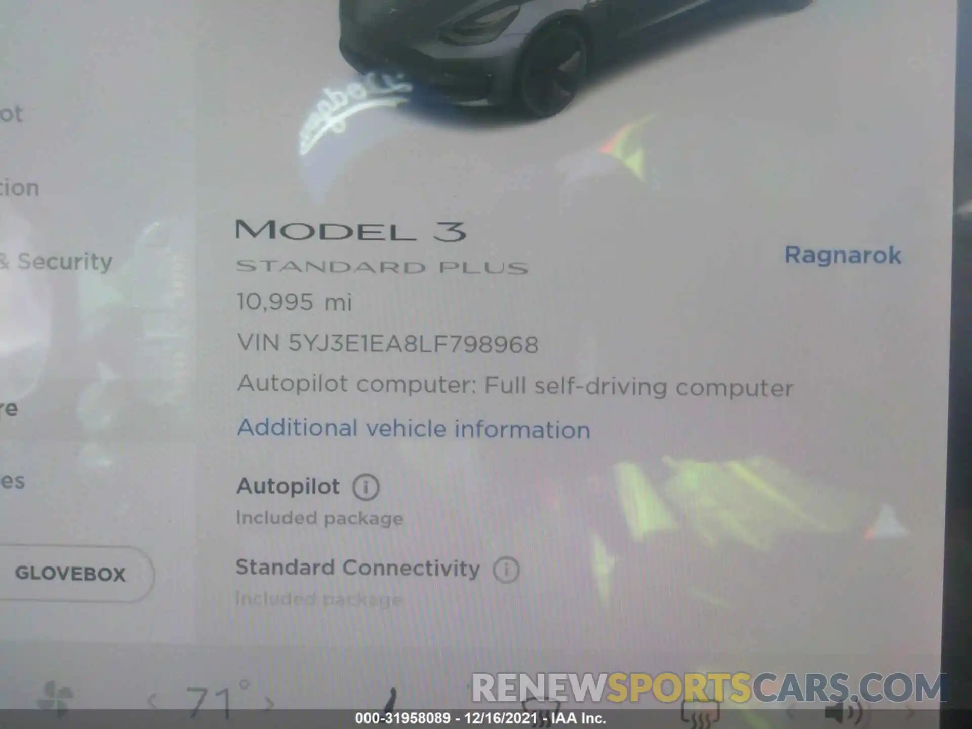 7 Photograph of a damaged car 5YJ3E1EA8LF798968 TESLA MODEL 3 2020