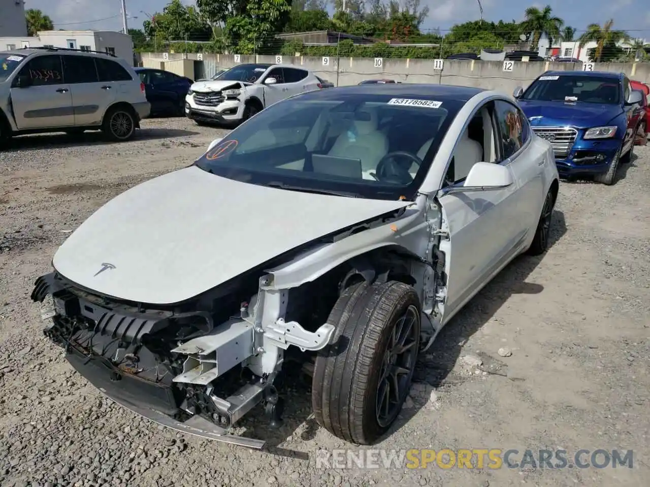 2 Photograph of a damaged car 5YJ3E1EA8LF808155 TESLA MODEL 3 2020