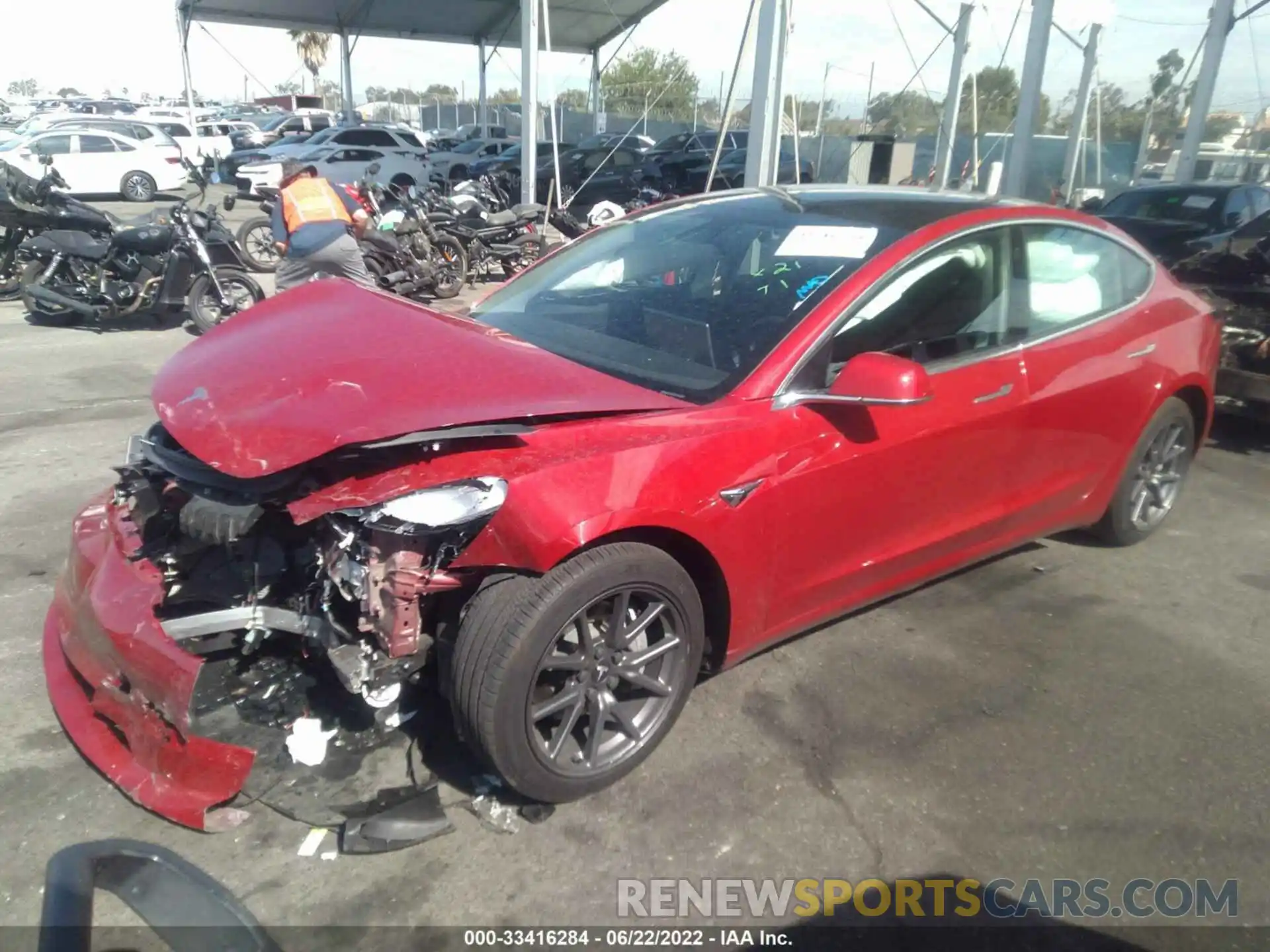 2 Photograph of a damaged car 5YJ3E1EA9LF606554 TESLA MODEL 3 2020