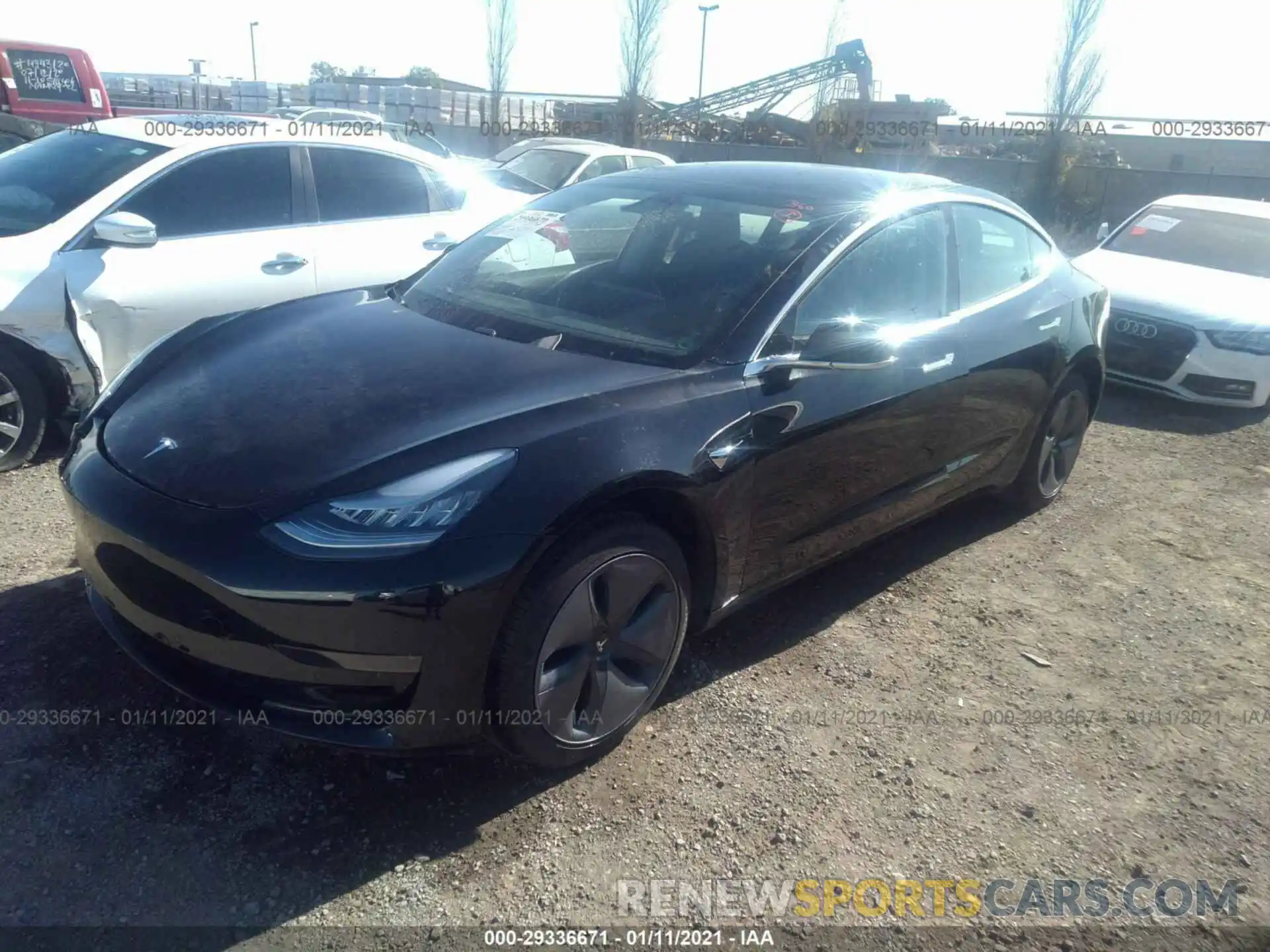 2 Photograph of a damaged car 5YJ3E1EA9LF611236 TESLA MODEL 3 2020