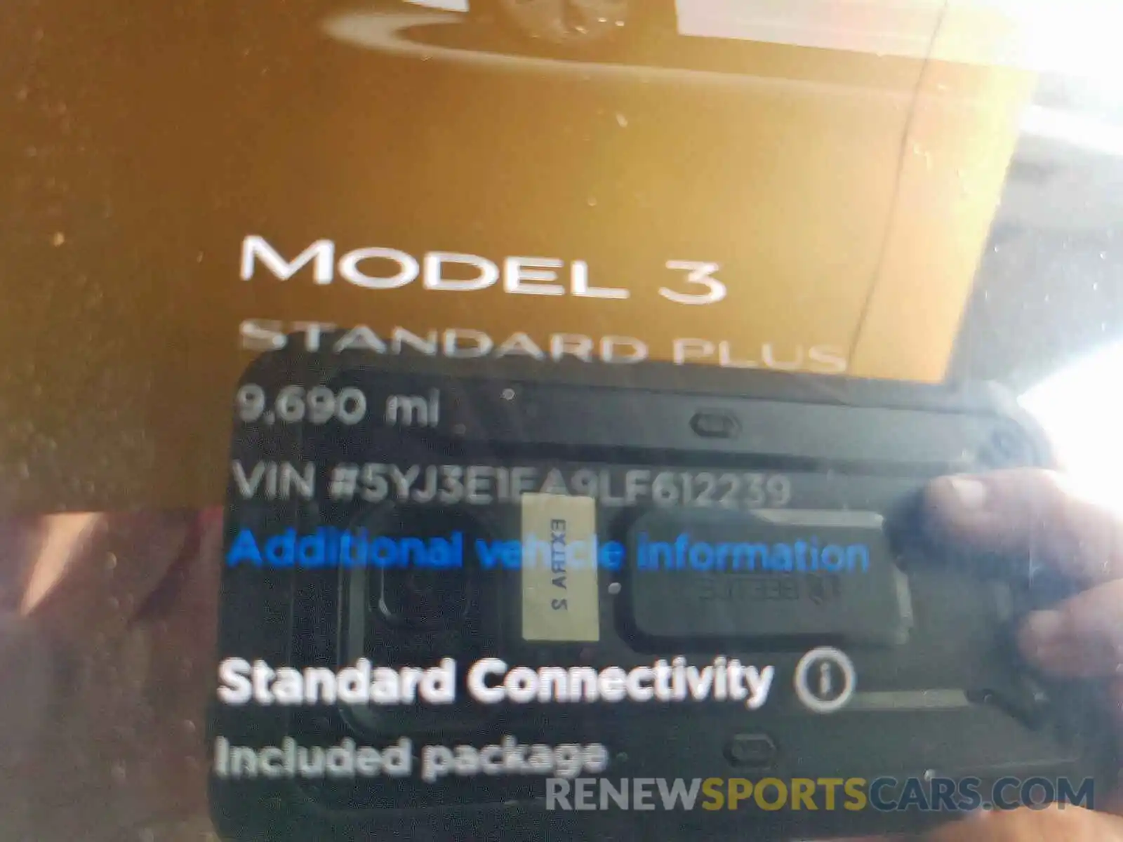 8 Photograph of a damaged car 5YJ3E1EA9LF612239 TESLA MODEL 3 2020