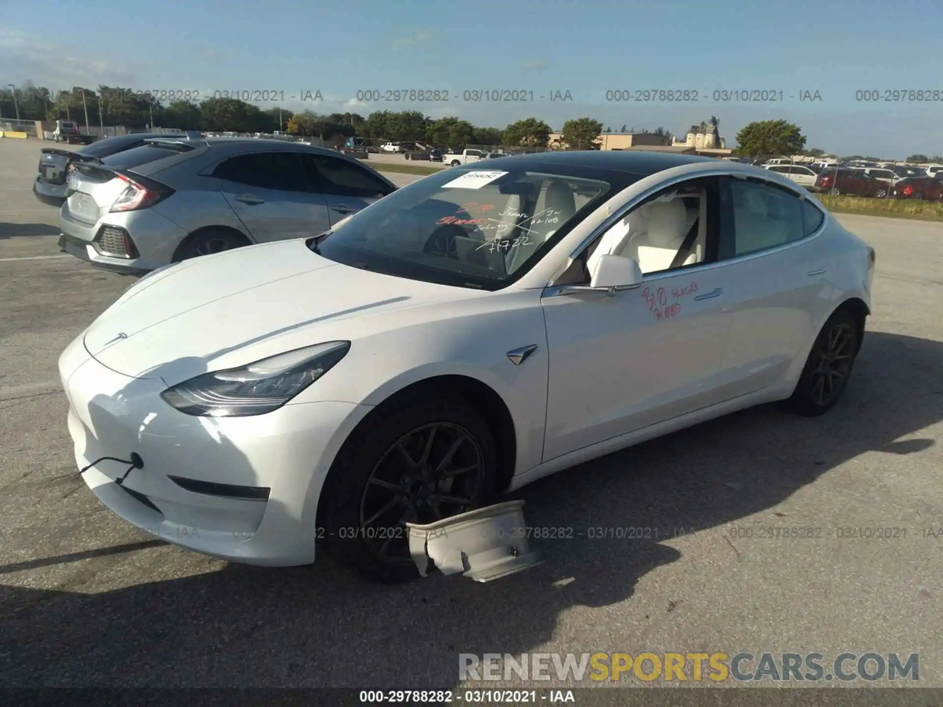 2 Photograph of a damaged car 5YJ3E1EA9LF615206 TESLA MODEL 3 2020