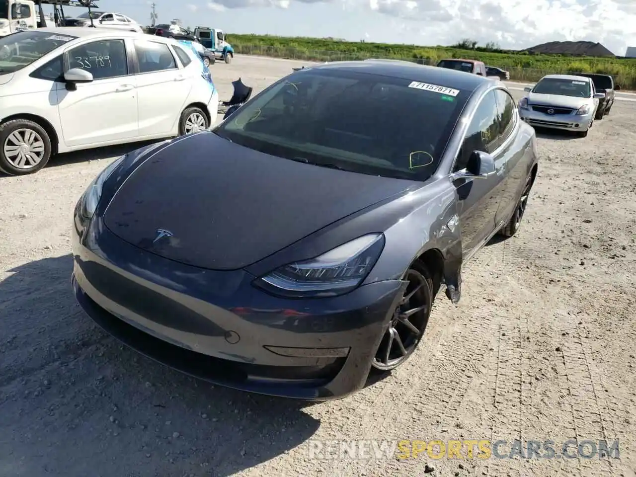 2 Photograph of a damaged car 5YJ3E1EA9LF630708 TESLA MODEL 3 2020