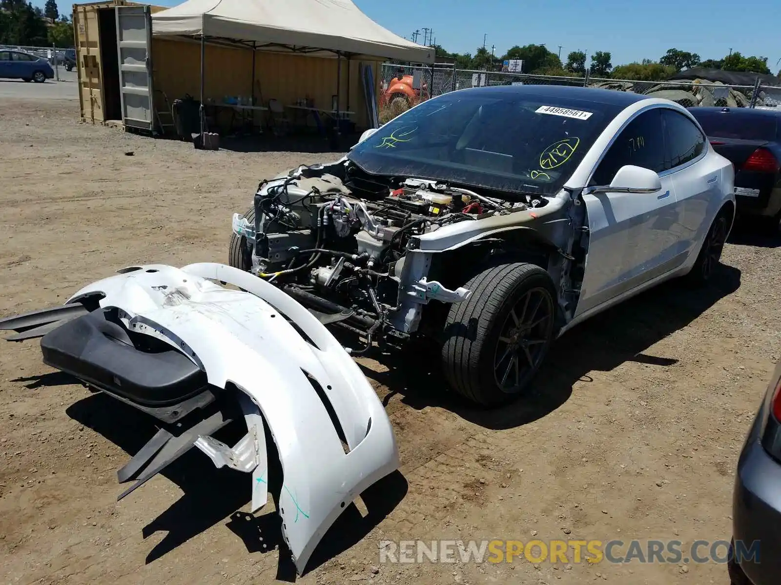 2 Photograph of a damaged car 5YJ3E1EA9LF631390 TESLA MODEL 3 2020