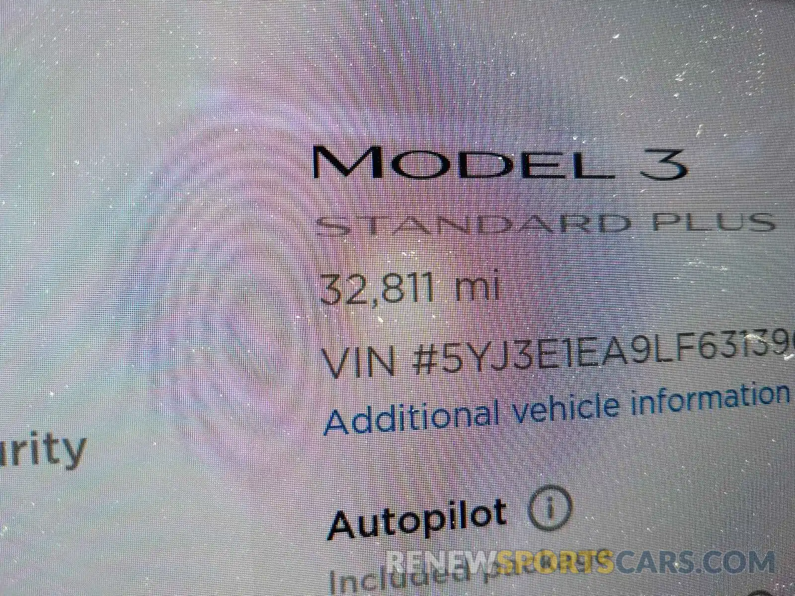 8 Photograph of a damaged car 5YJ3E1EA9LF631390 TESLA MODEL 3 2020