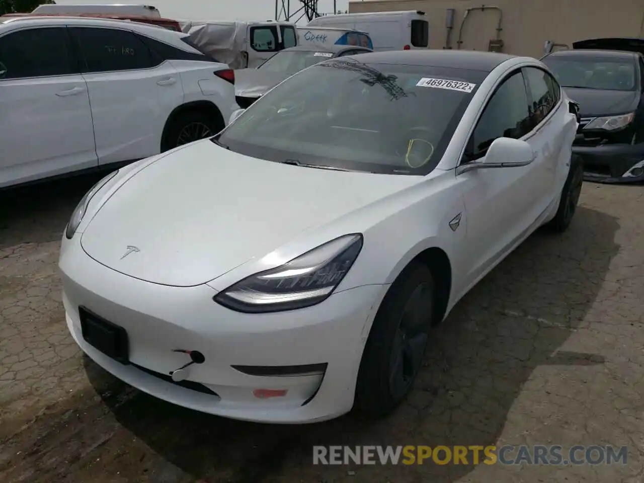 2 Photograph of a damaged car 5YJ3E1EA9LF645273 TESLA MODEL 3 2020