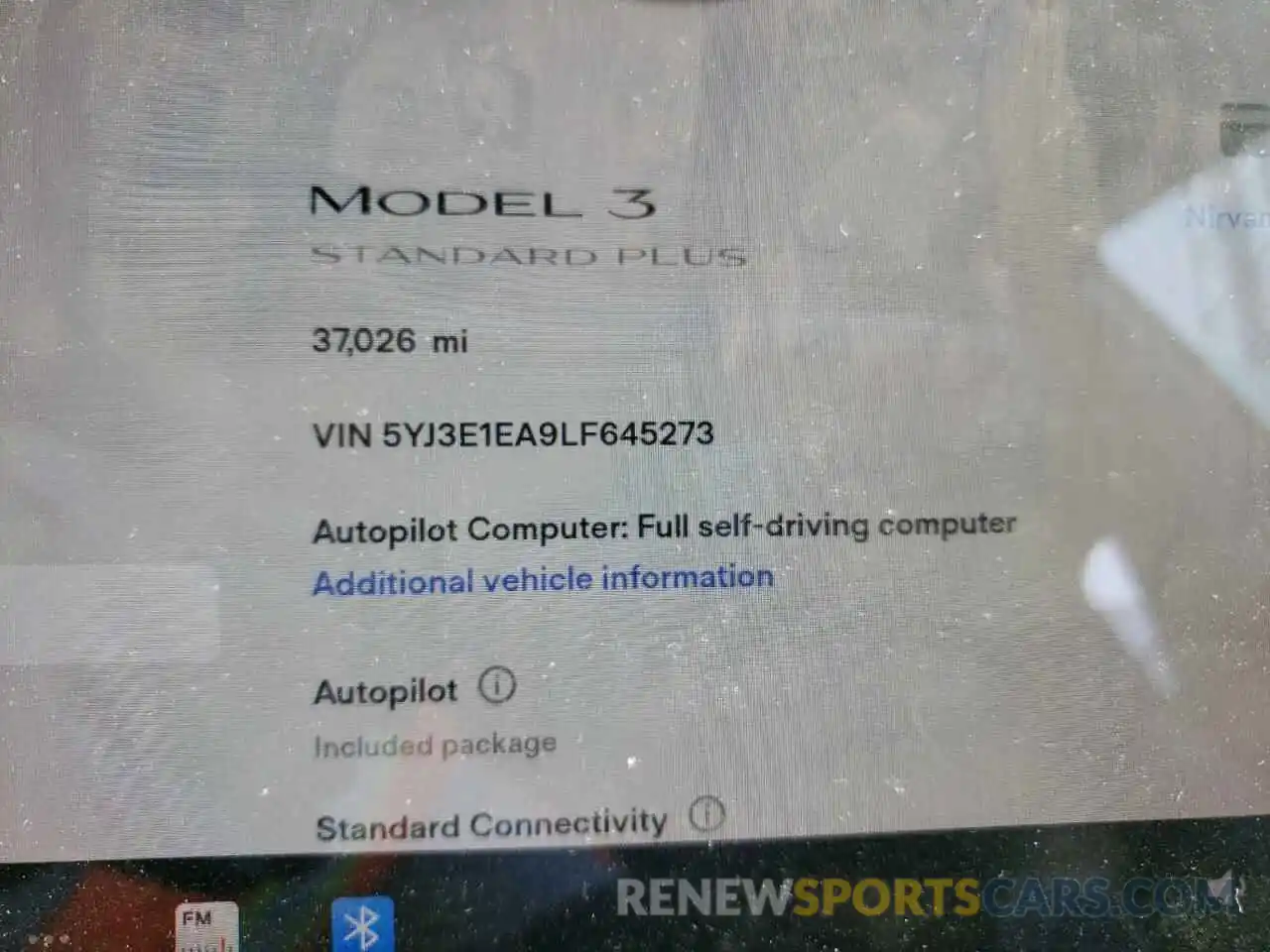 8 Photograph of a damaged car 5YJ3E1EA9LF645273 TESLA MODEL 3 2020