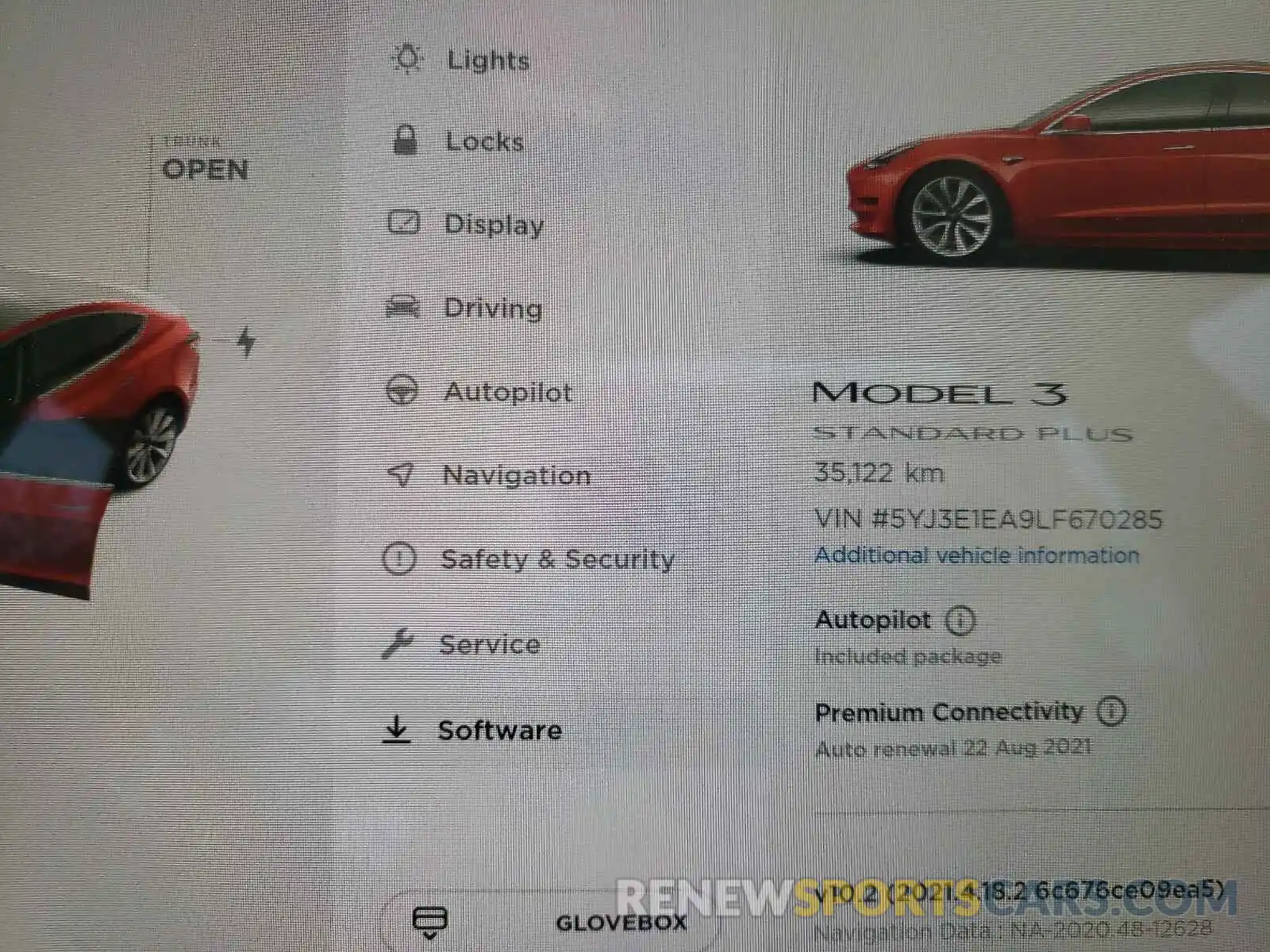 8 Photograph of a damaged car 5YJ3E1EA9LF670285 TESLA MODEL 3 2020