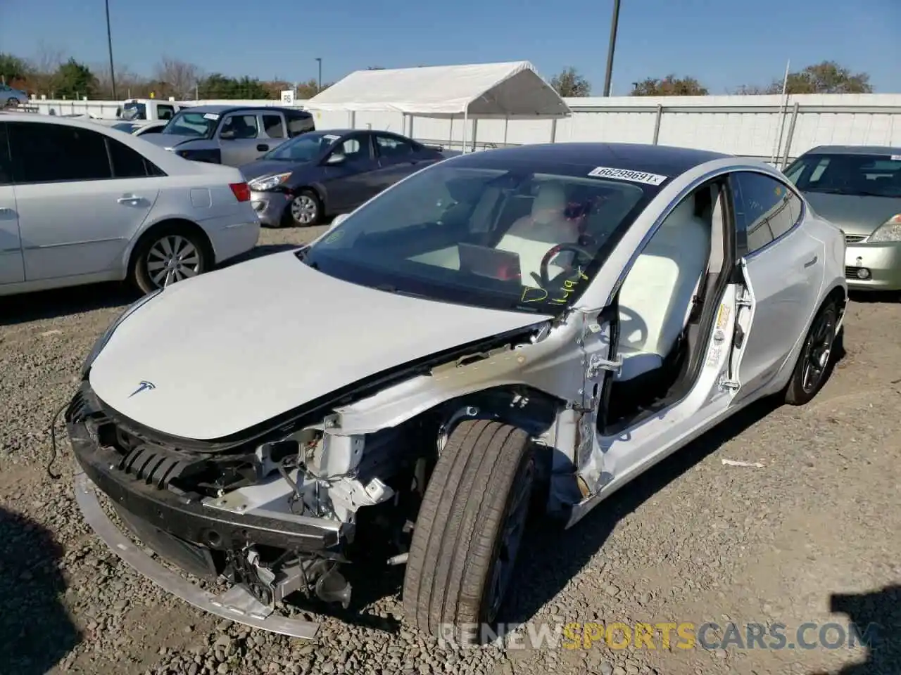 2 Photograph of a damaged car 5YJ3E1EA9LF738200 TESLA MODEL 3 2020