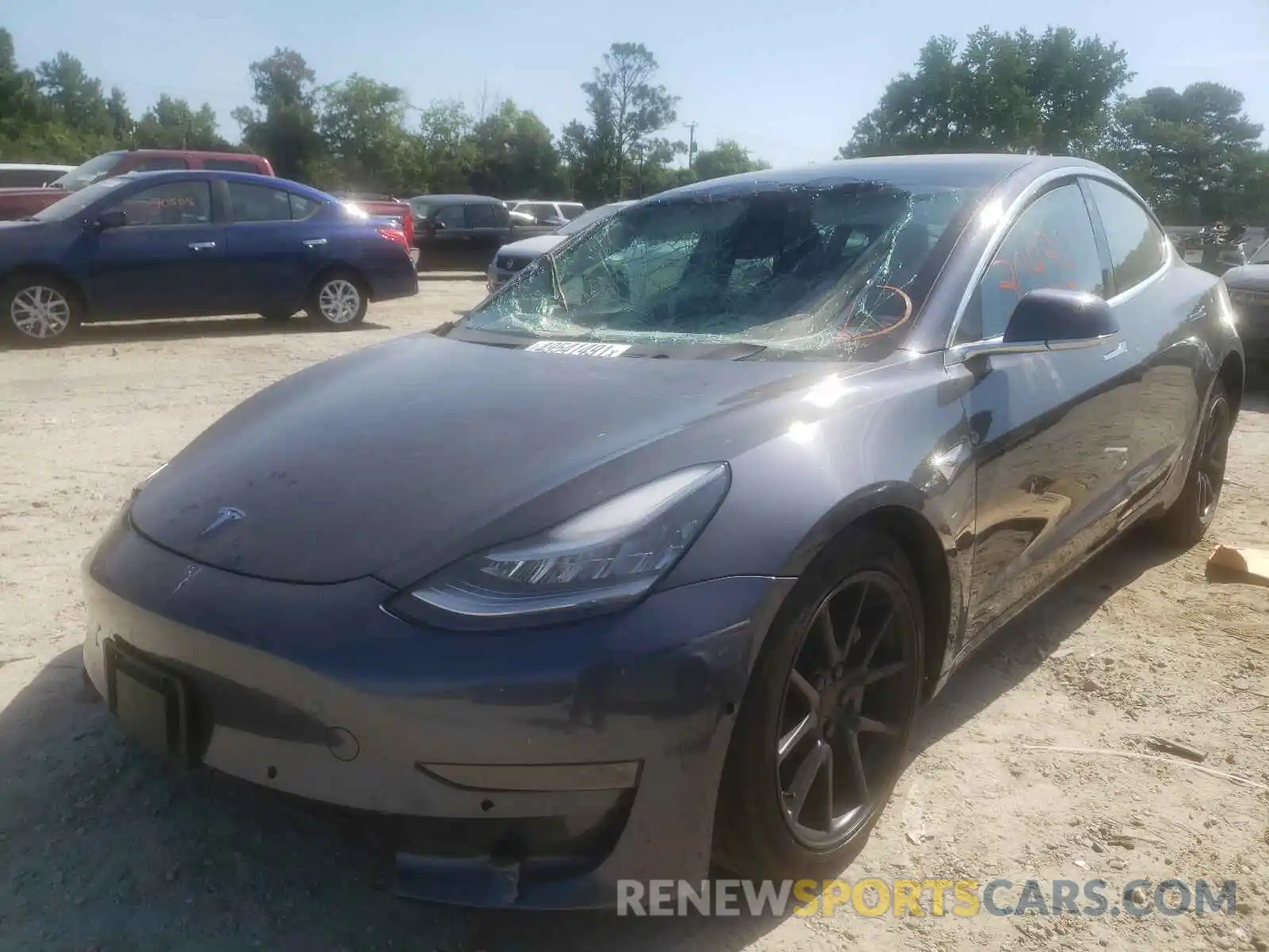 2 Photograph of a damaged car 5YJ3E1EA9LF784870 TESLA MODEL 3 2020