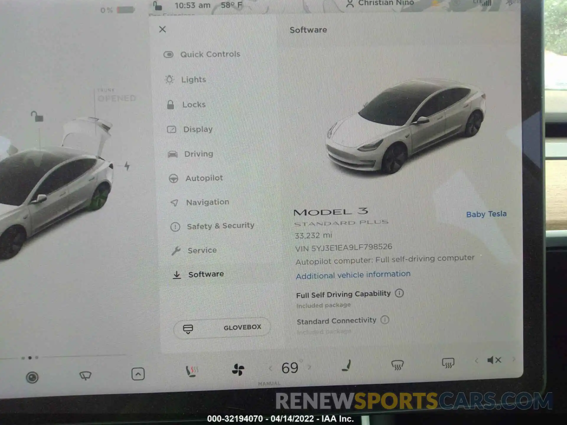 7 Фотография поврежденного автомобиля 5YJ3E1EA9LF798526 TESLA MODEL 3 2020