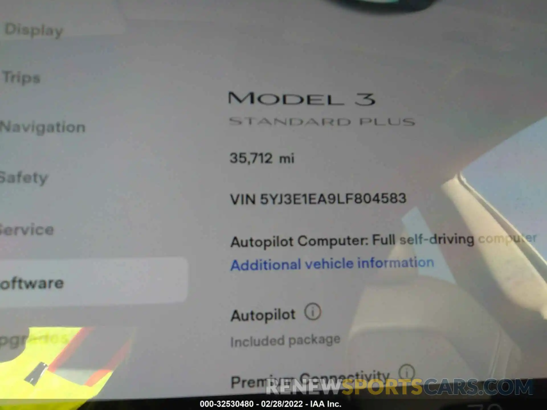 7 Фотография поврежденного автомобиля 5YJ3E1EA9LF804583 TESLA MODEL 3 2020