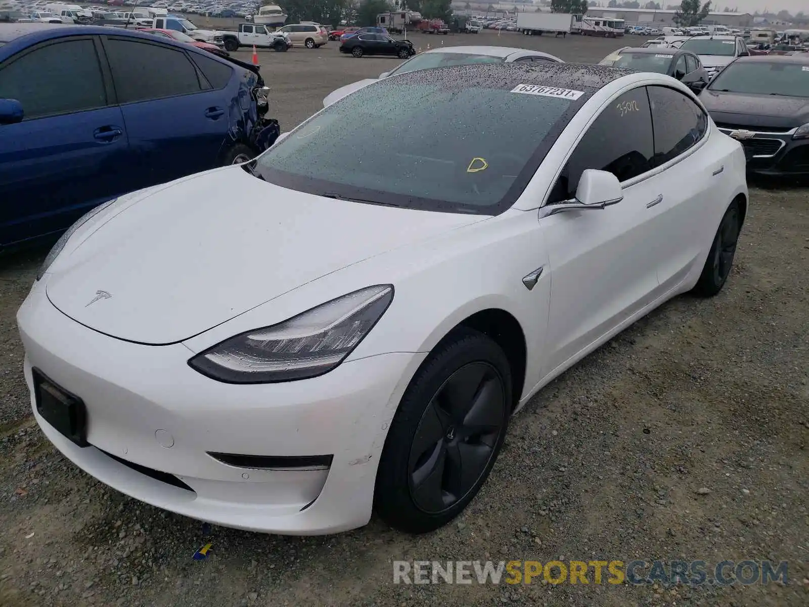 2 Photograph of a damaged car 5YJ3E1EAXLF590526 TESLA MODEL 3 2020