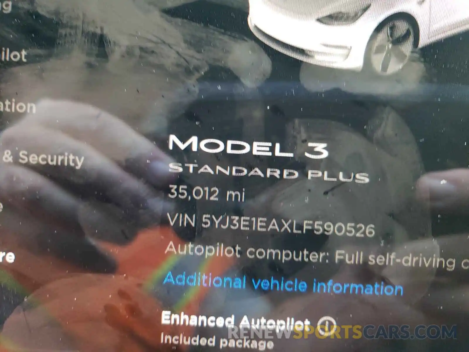 8 Фотография поврежденного автомобиля 5YJ3E1EAXLF590526 TESLA MODEL 3 2020