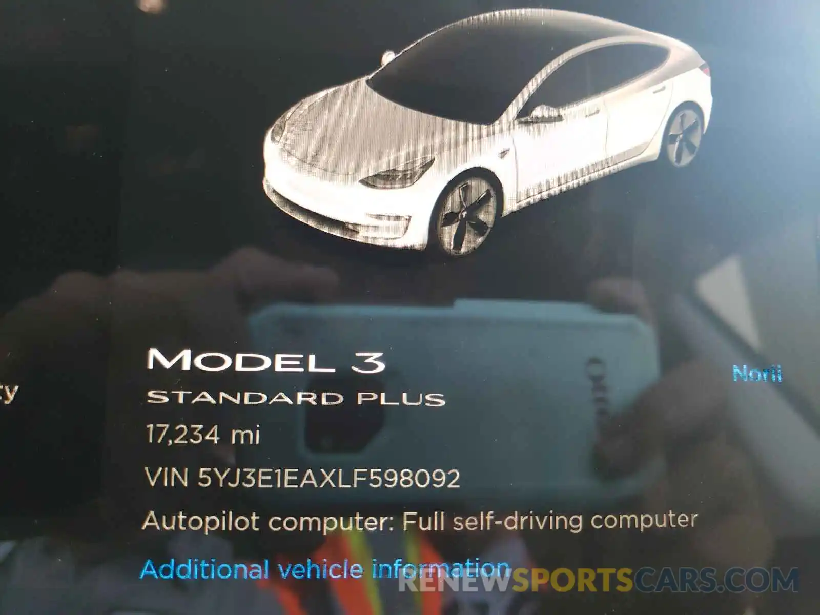 8 Фотография поврежденного автомобиля 5YJ3E1EAXLF598092 TESLA MODEL 3 2020