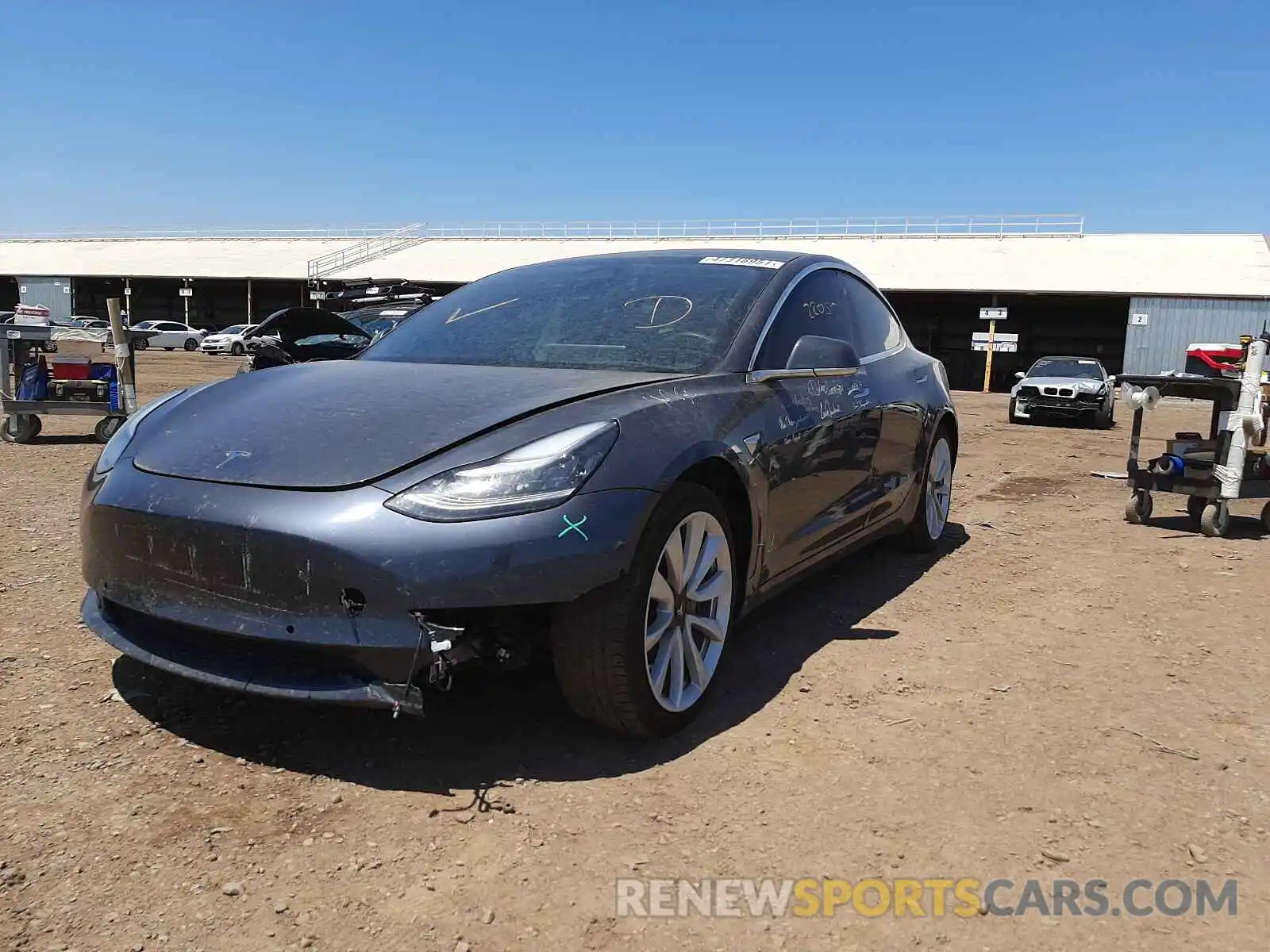 2 Photograph of a damaged car 5YJ3E1EAXLF598531 TESLA MODEL 3 2020