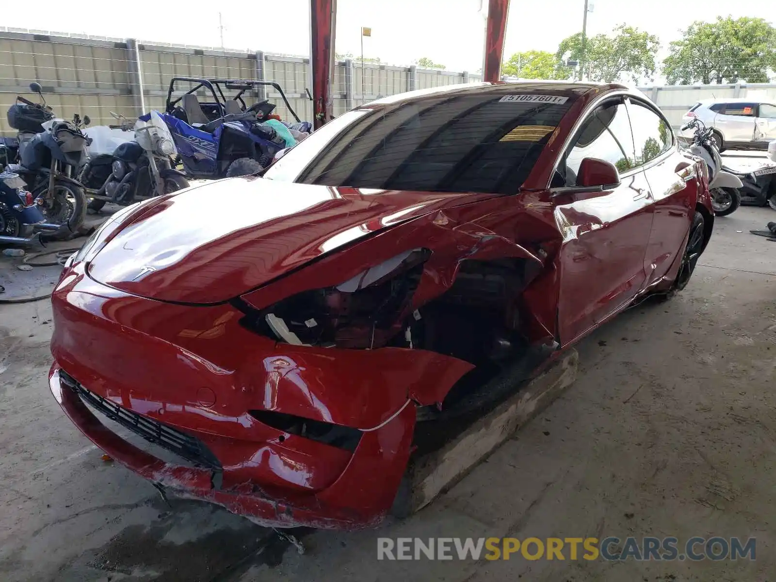 2 Photograph of a damaged car 5YJ3E1EAXLF606580 TESLA MODEL 3 2020