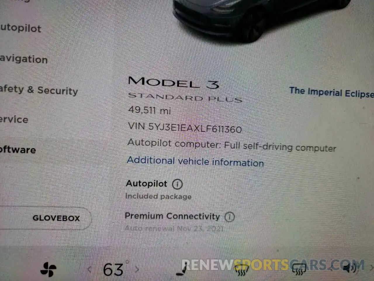 8 Photograph of a damaged car 5YJ3E1EAXLF611360 TESLA MODEL 3 2020