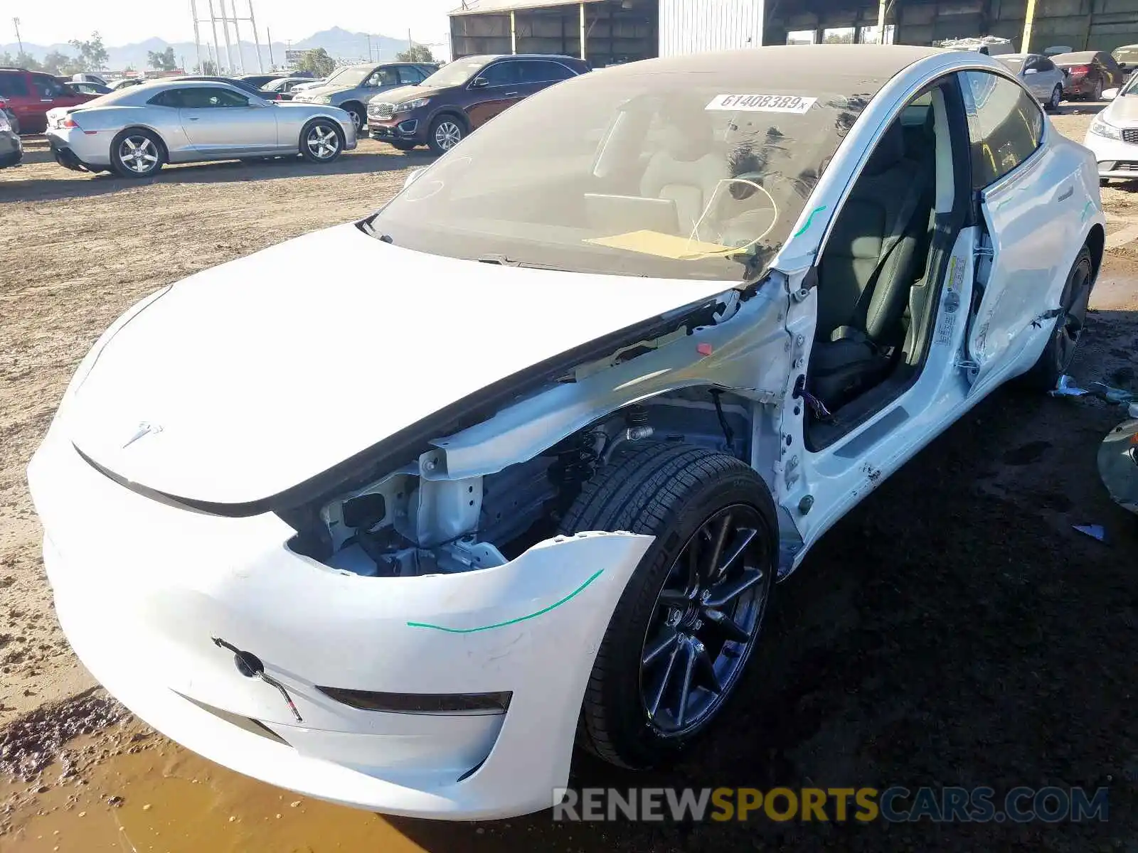 2 Photograph of a damaged car 5YJ3E1EAXLF612136 TESLA MODEL 3 2020