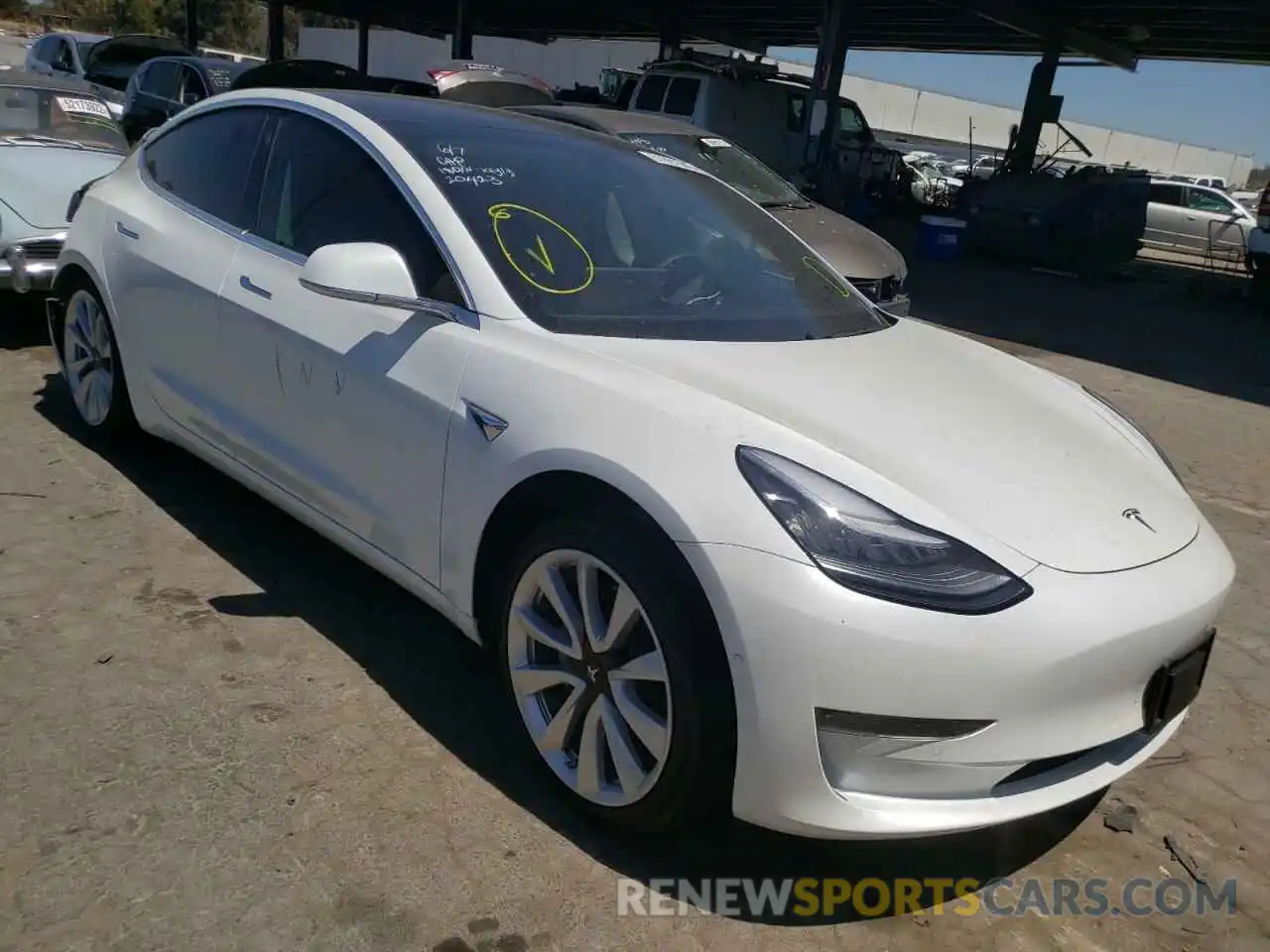 1 Photograph of a damaged car 5YJ3E1EAXLF614517 TESLA MODEL 3 2020