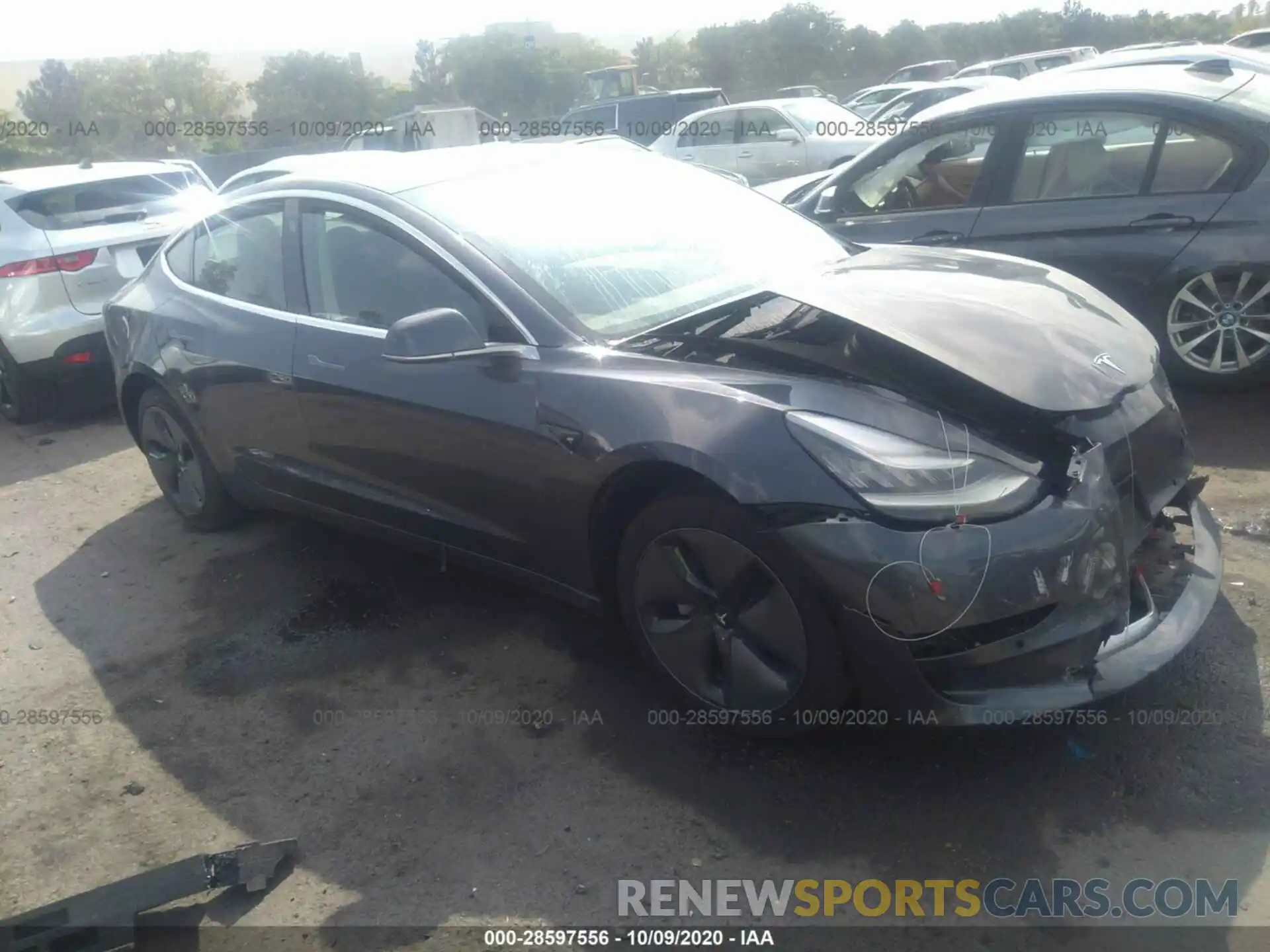 1 Photograph of a damaged car 5YJ3E1EAXLF630409 TESLA MODEL 3 2020