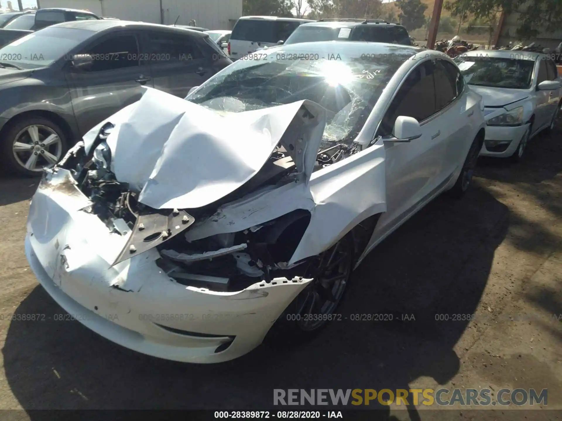 2 Photograph of a damaged car 5YJ3E1EAXLF632144 TESLA MODEL 3 2020