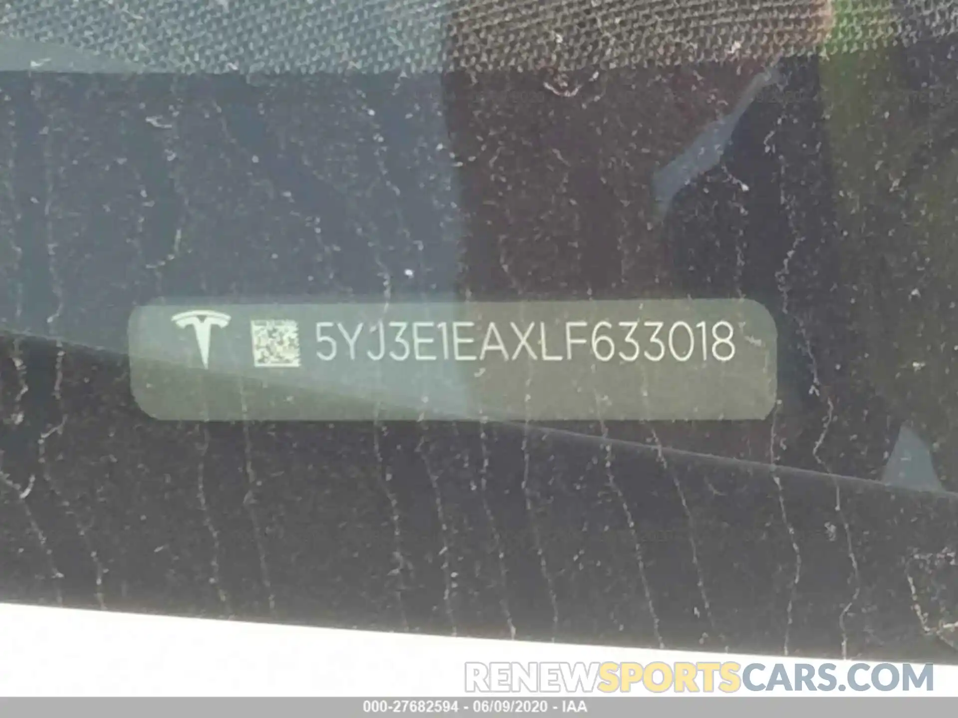 9 Фотография поврежденного автомобиля 5YJ3E1EAXLF633018 TESLA MODEL 3 2020