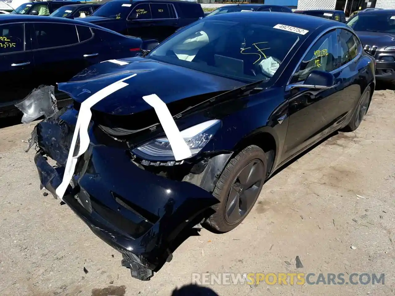 2 Photograph of a damaged car 5YJ3E1EAXLF643774 TESLA MODEL 3 2020