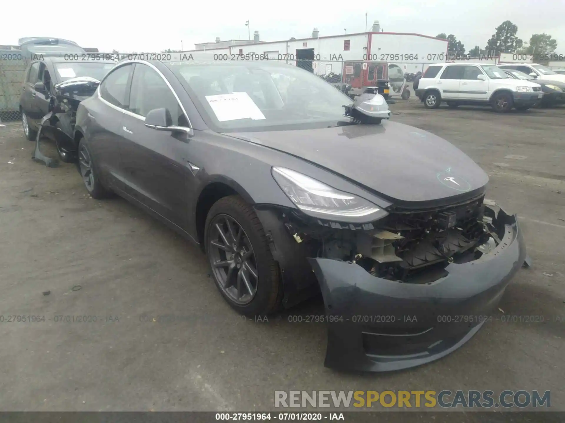 1 Photograph of a damaged car 5YJ3E1EAXLF643922 TESLA MODEL 3 2020