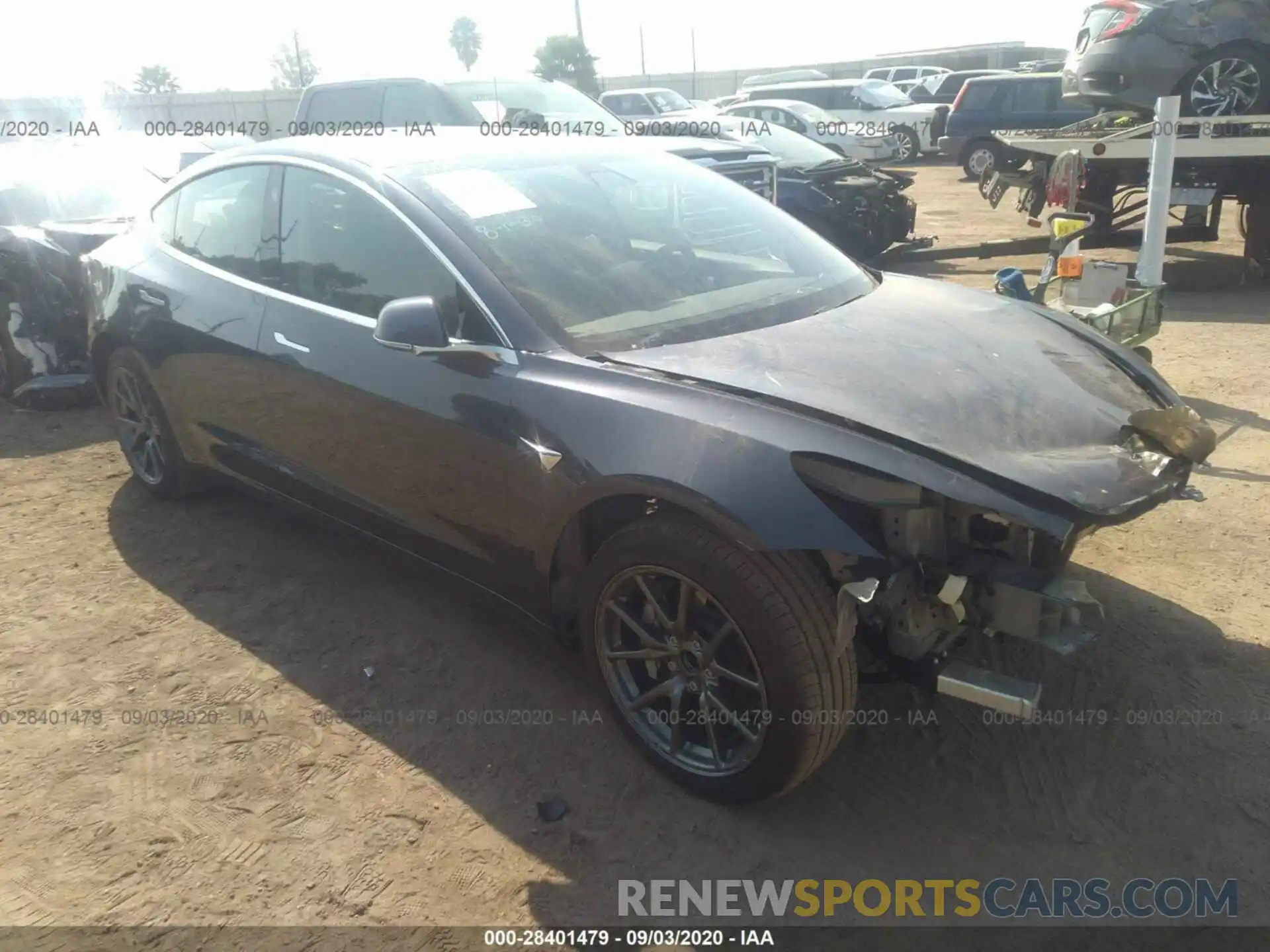 1 Photograph of a damaged car 5YJ3E1EAXLF644245 TESLA MODEL 3 2020