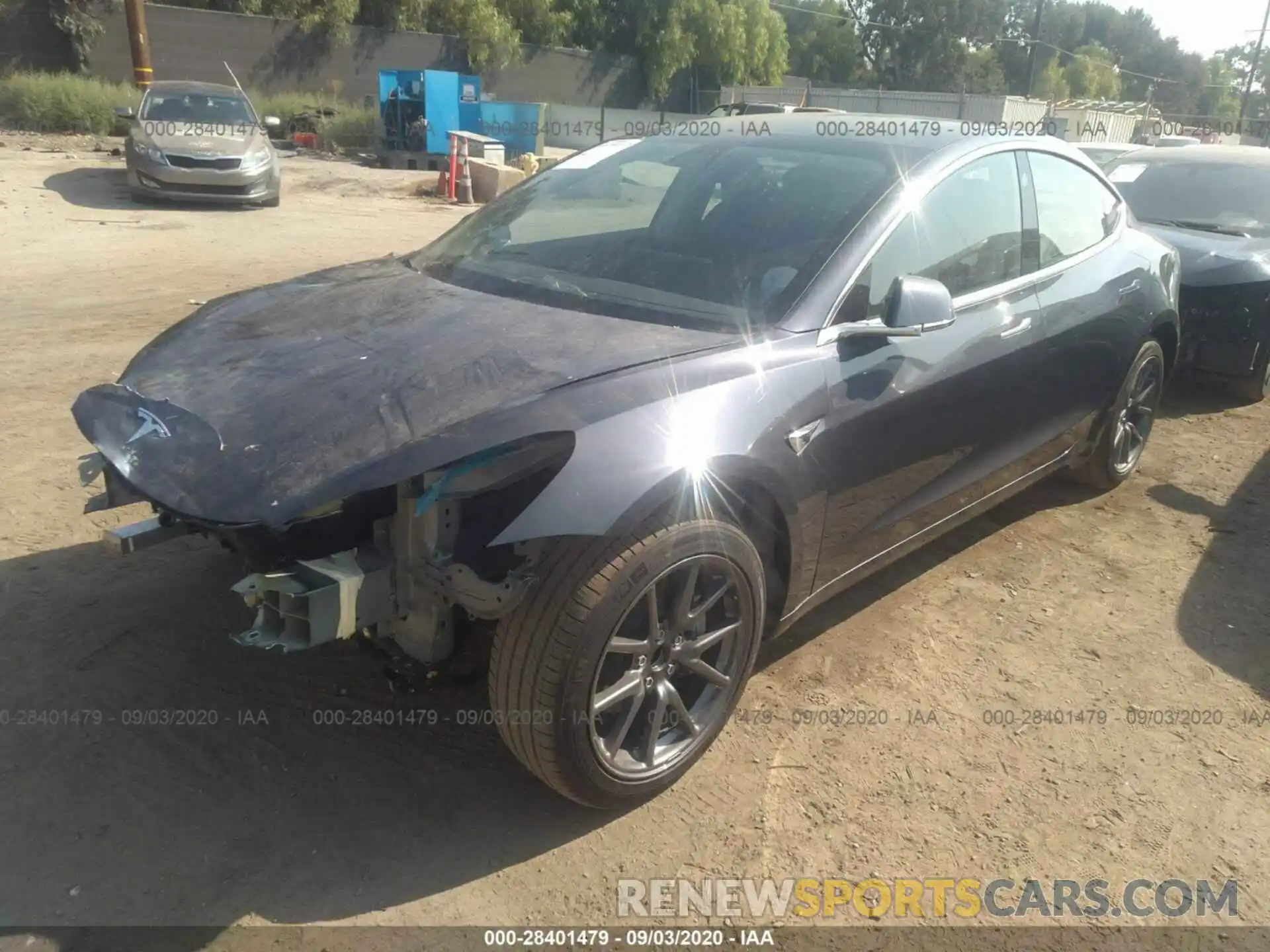 2 Photograph of a damaged car 5YJ3E1EAXLF644245 TESLA MODEL 3 2020