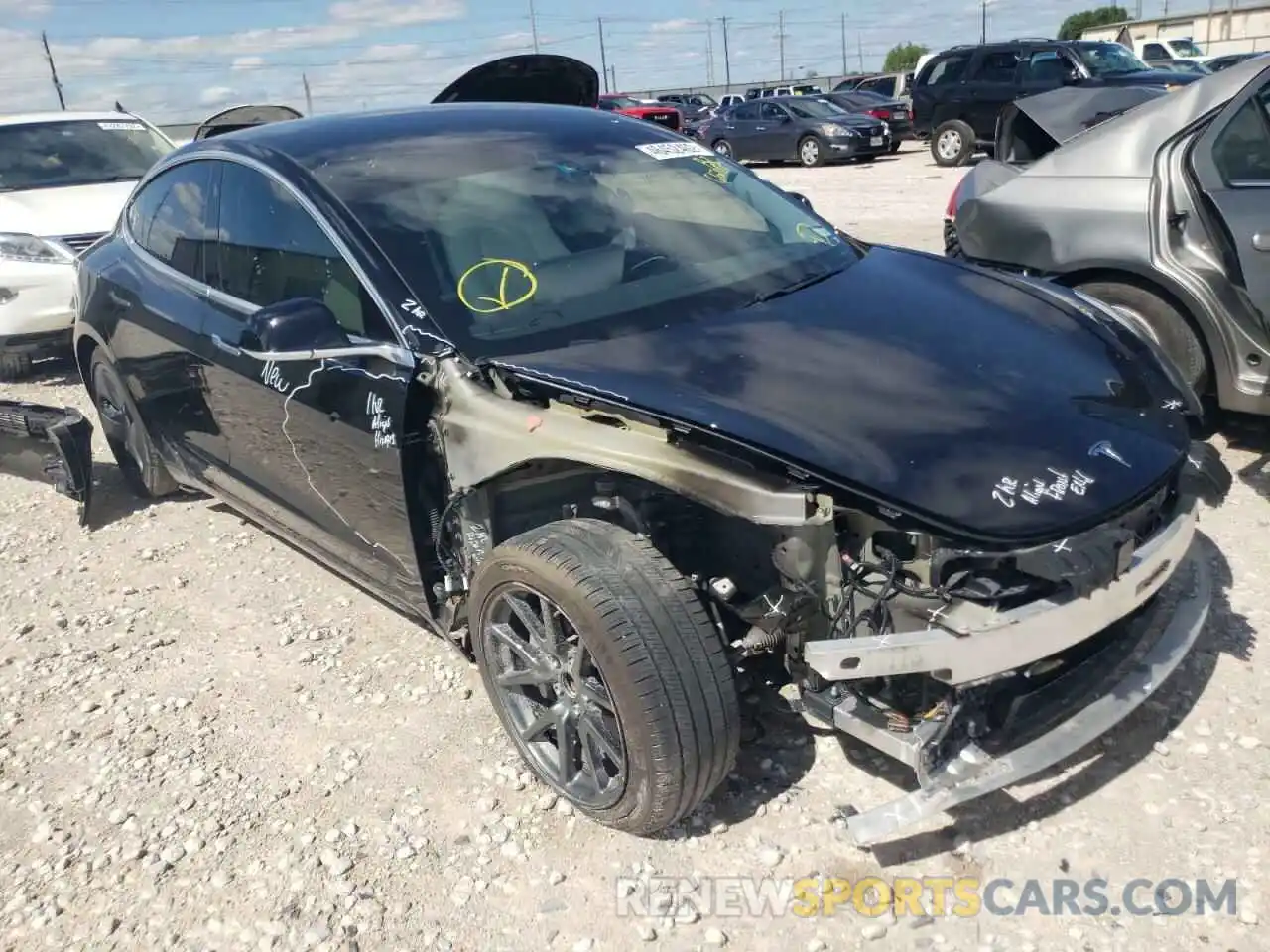 1 Photograph of a damaged car 5YJ3E1EAXLF662017 TESLA MODEL 3 2020