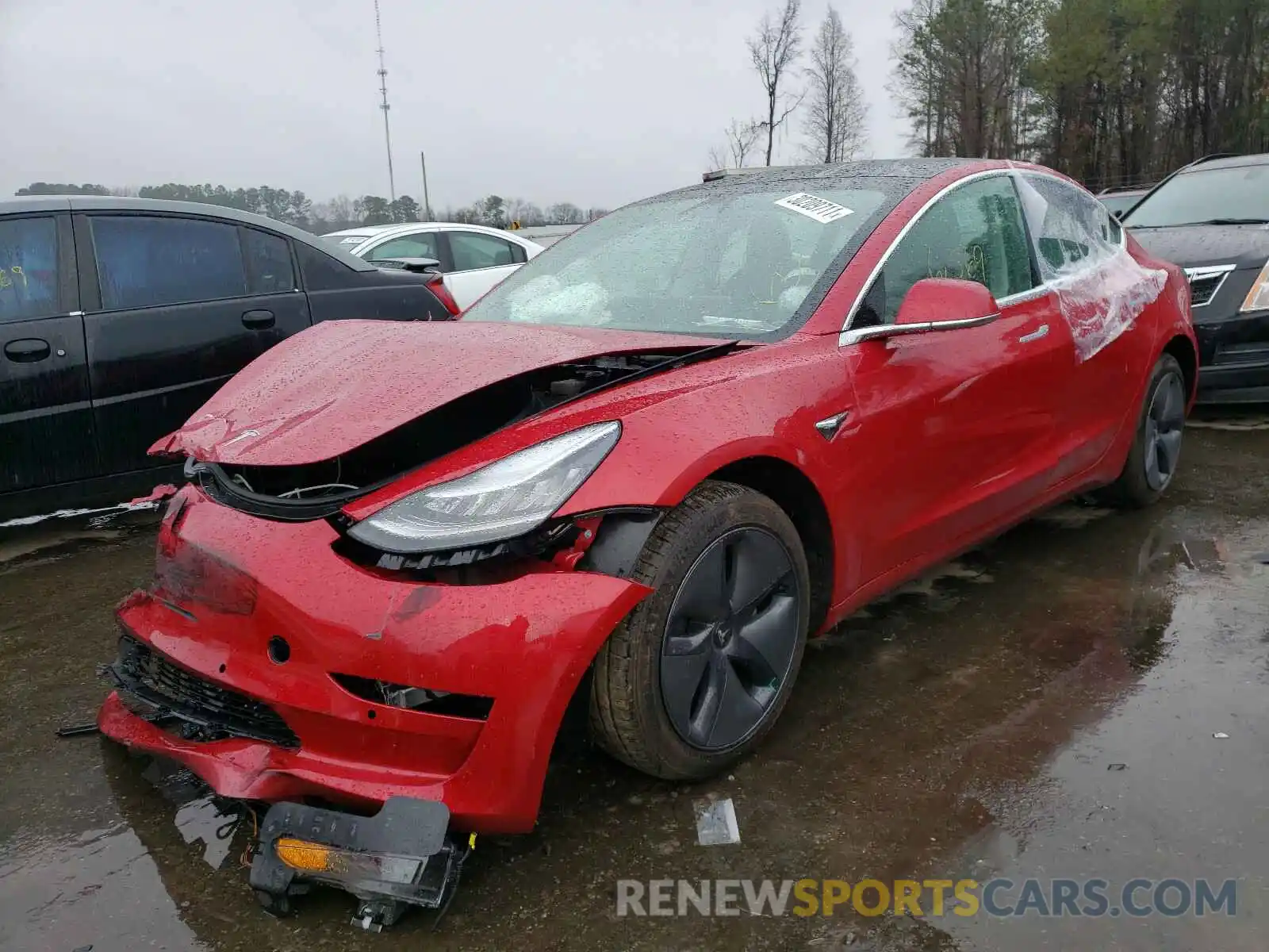 2 Photograph of a damaged car 5YJ3E1EAXLF705626 TESLA MODEL 3 2020