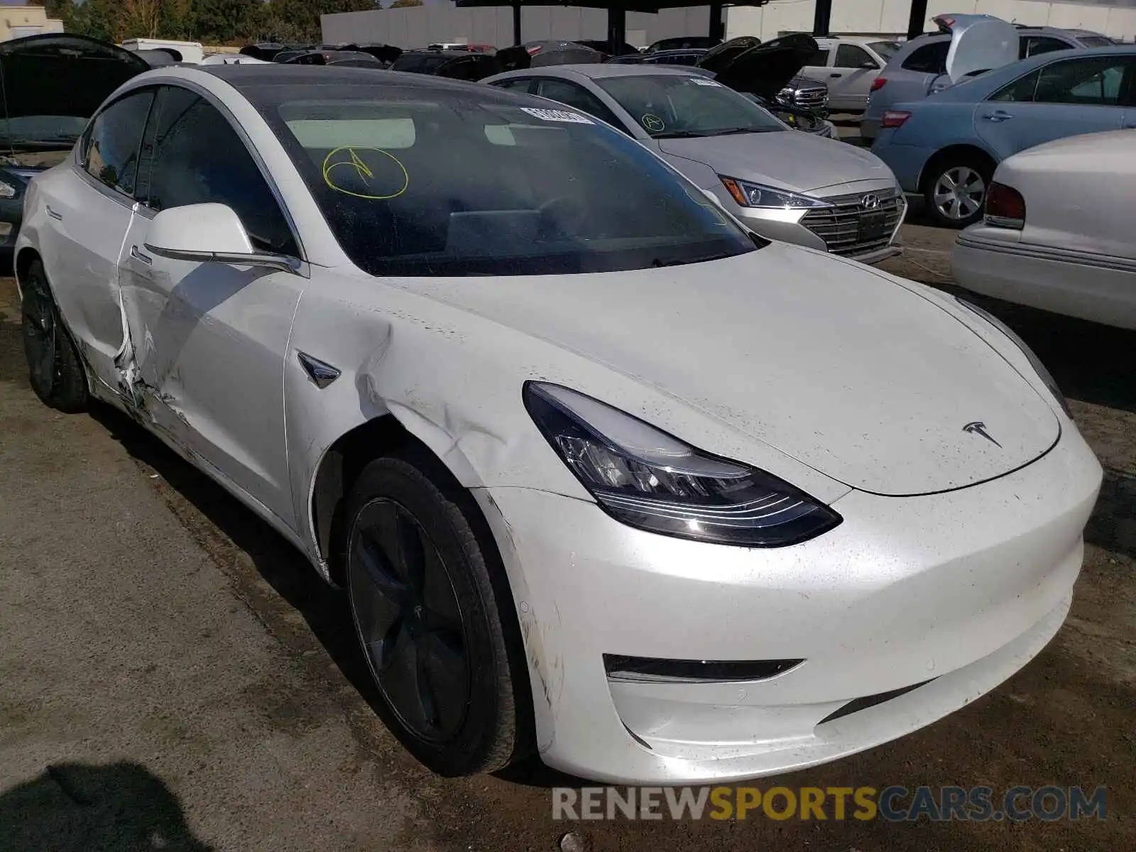 1 Photograph of a damaged car 5YJ3E1EAXLF706520 TESLA MODEL 3 2020